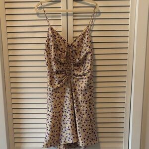 Floral Ruched Spaghetti Strap Dress